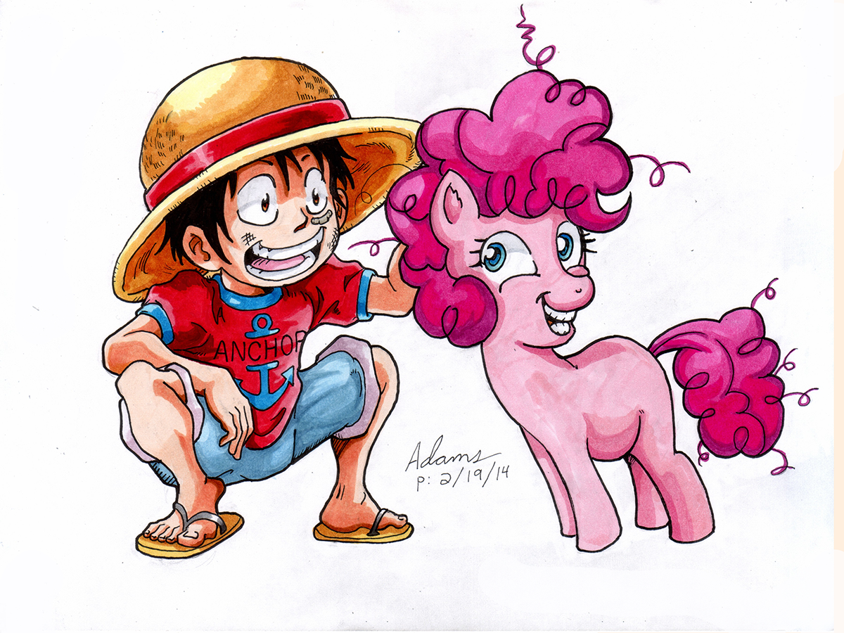 My Little One Piece - Kid Luffy and Pinkie Pie