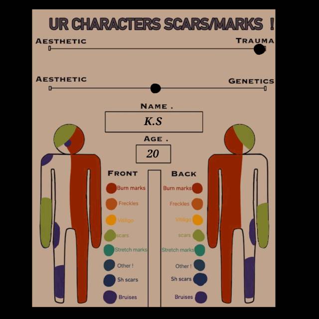 Scars/marks on one of my characters by vuvivivivi on DeviantArt