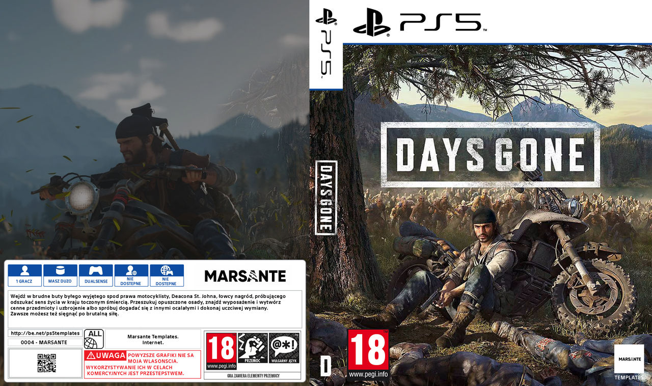 Okladka gry DAYS GONE PS5 PL by MarsanteTemplates on DeviantArt