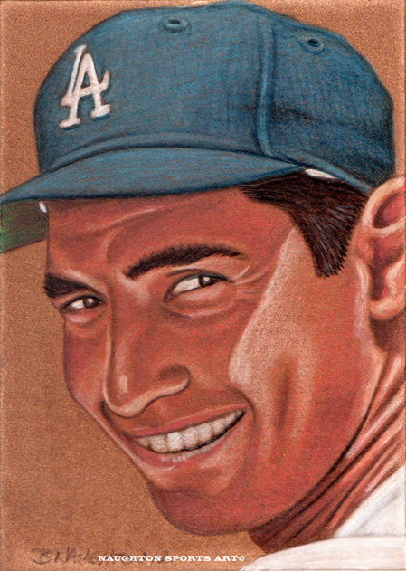 5 x 7 Sandy Koufax Artwork (Mixed Media)