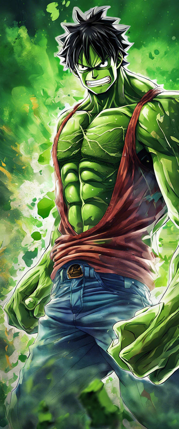 Monkey D Luffy as Hulk by RanmaClub01 on DeviantArt