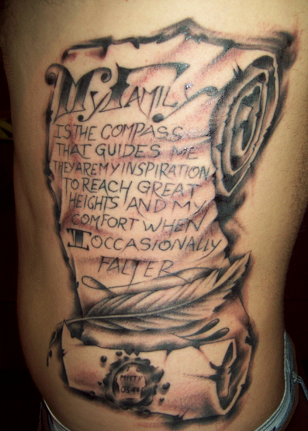 family scroll , on ribs .