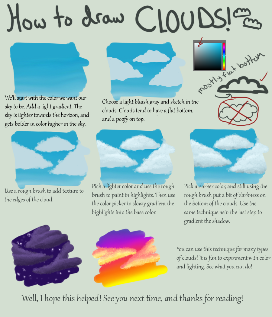 how to draw realistic clouds