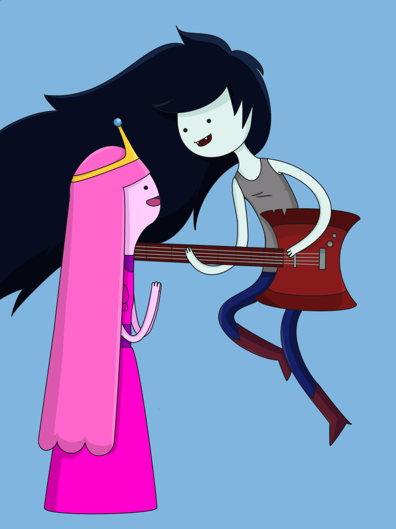 Princess Bubblegum and Marceline Colored by DinaValentine on