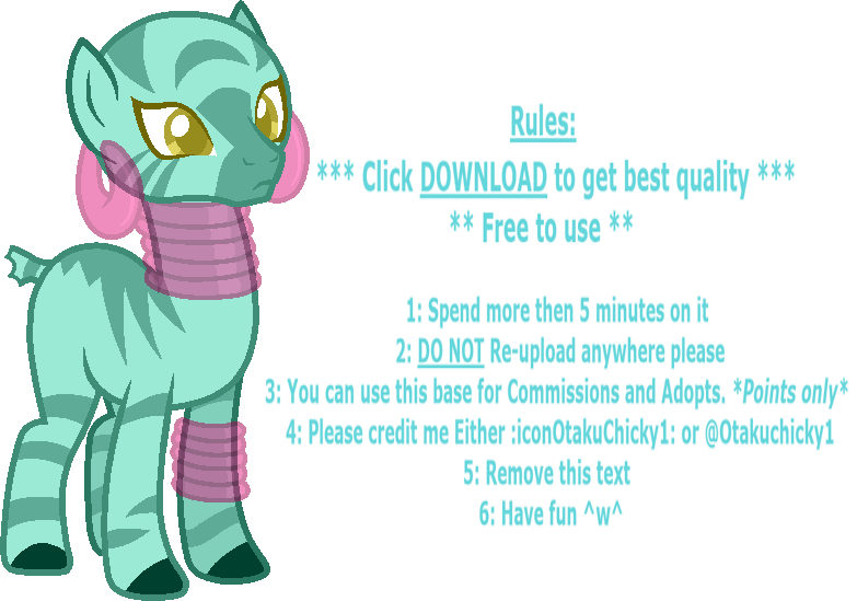 MLP Base 67 'Zebra Base 2' by OtakuChicky1 on DeviantArt