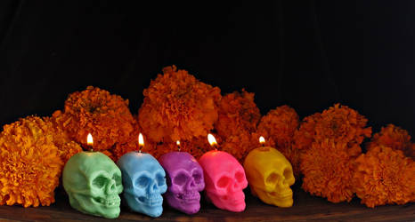 Santa Muerte//Day of the Dead votive candles