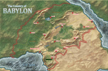 Map of a nation in the fictive world of Kymlun