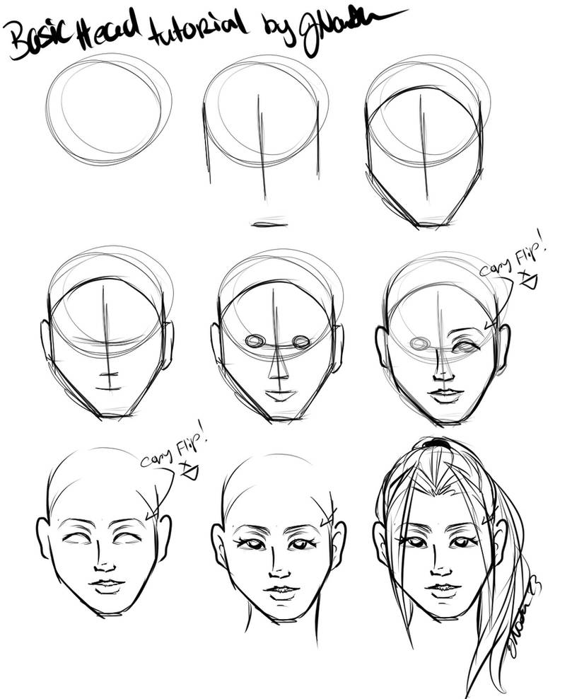 How to Draw a Face from Front View - A step by step tutorial – MuzenikArt