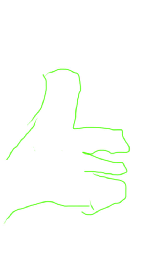 Jason's sketched hand