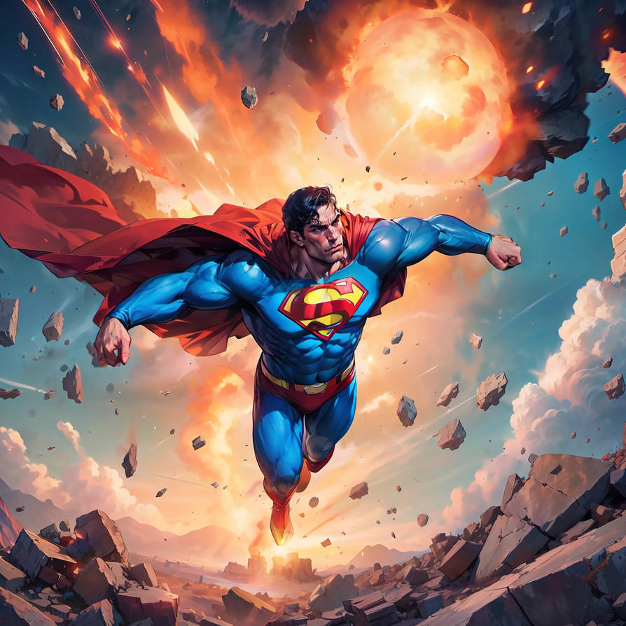 Superman Escaping Meteor Explosion by dinowannabe28 on DeviantArt