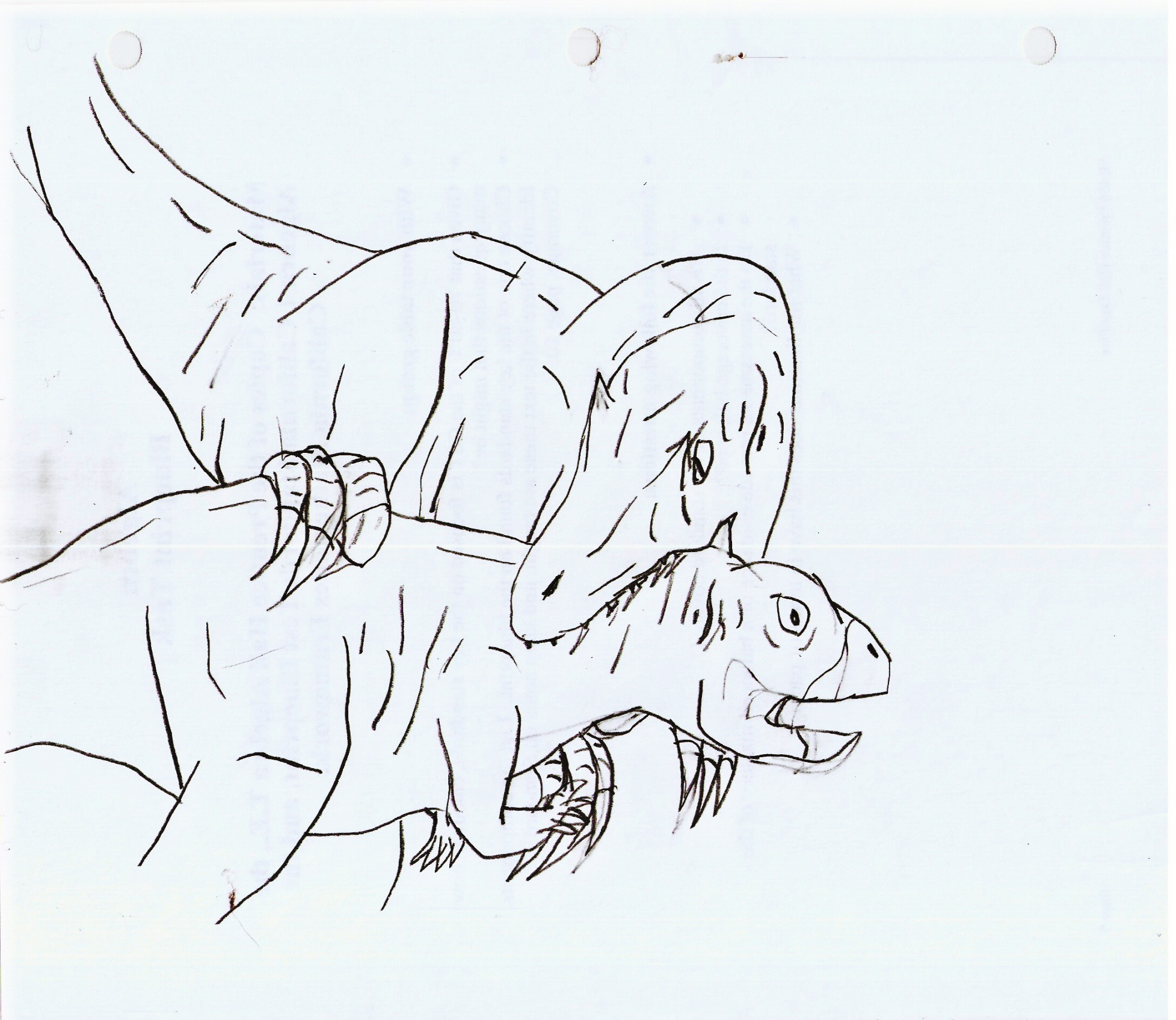 Jurassic Park Novel, Velociraptor hunting(sketch)