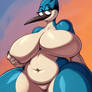 Naked fat female blue jay 1302
