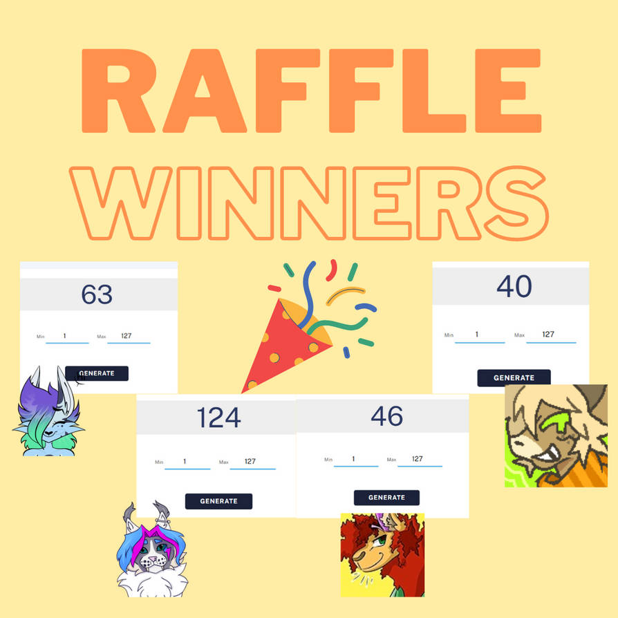 Raffle Winners!!! by ZukosCrawlies on DeviantArt