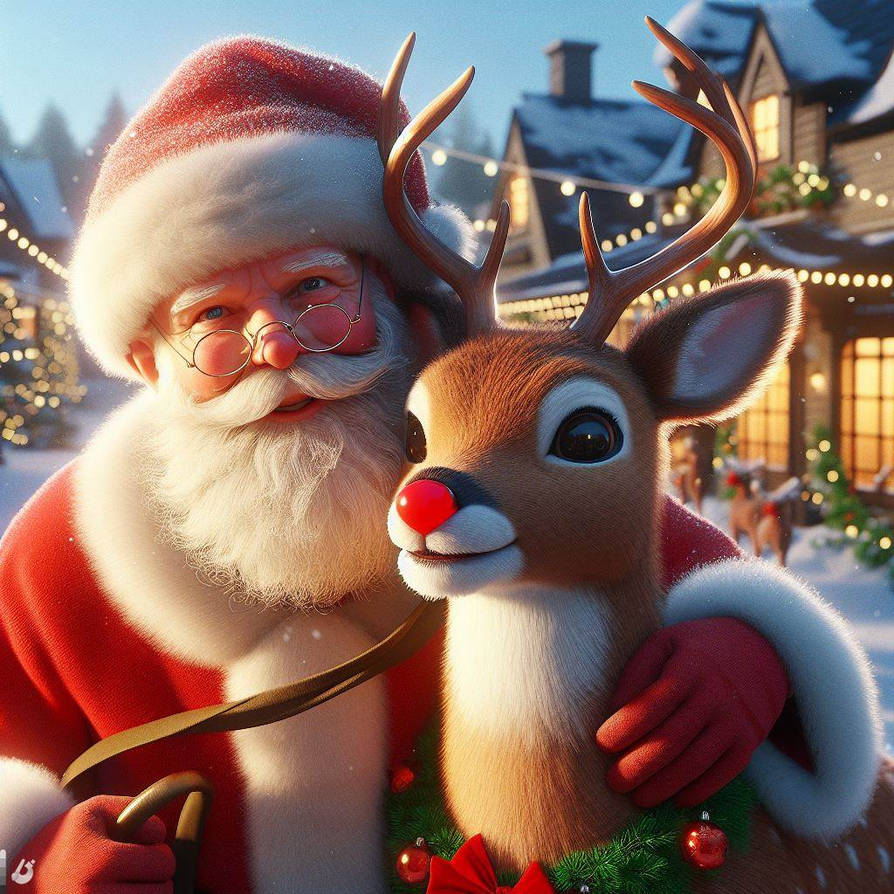 Santa and Rudolph - 2 by WildWanderinGirl on DeviantArt