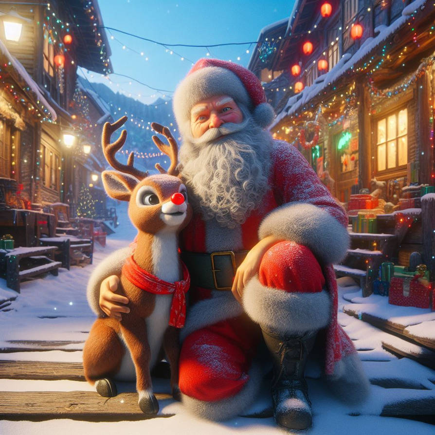 Santa and Rudolph - 3 by WildWanderinGirl on DeviantArt