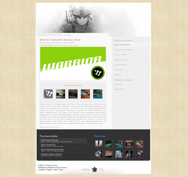 TheSoldier, Wordpress Design