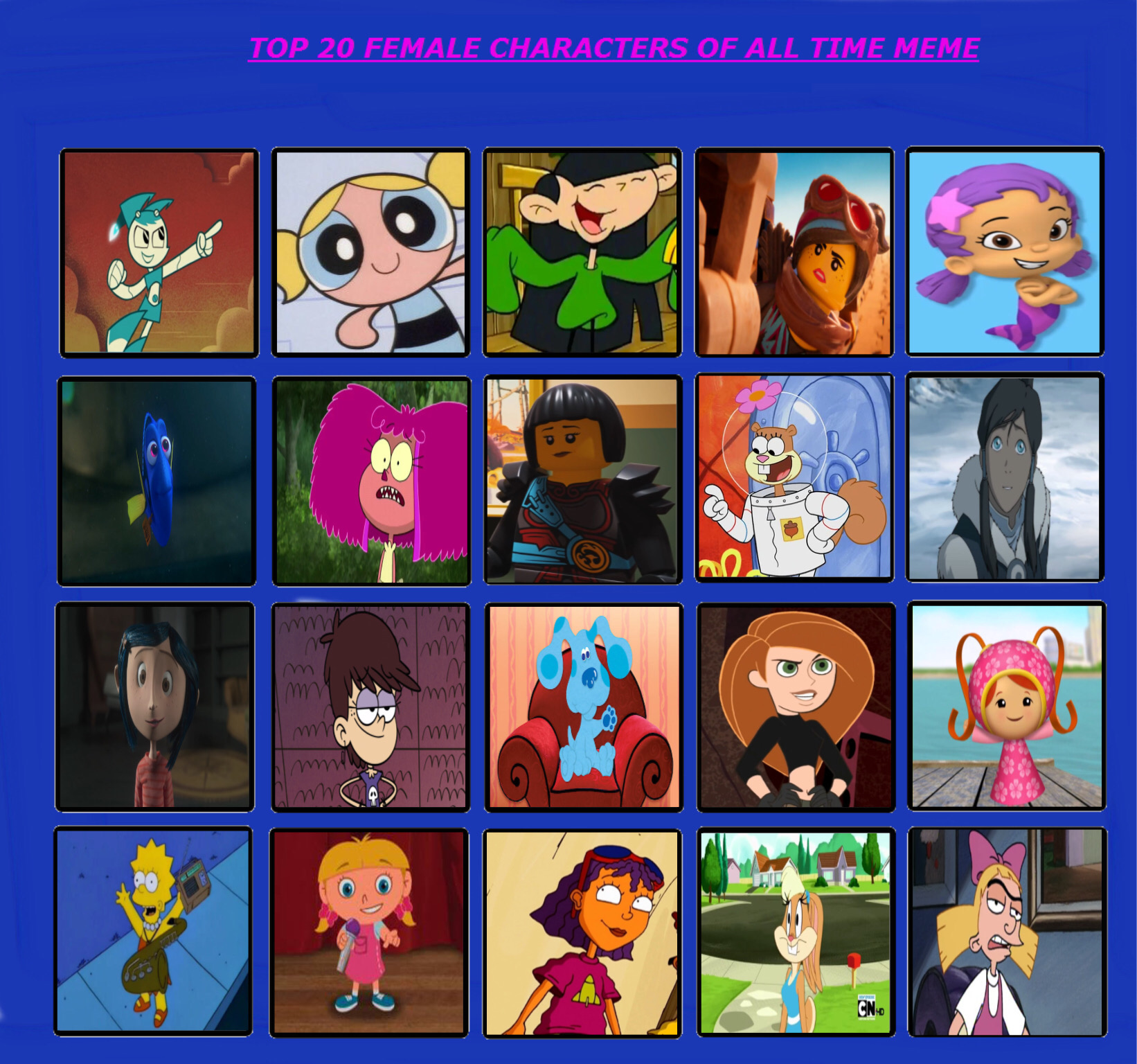 Top 20 Favourite Animated Female Characters By Geononnyjenny On Deviantart Top 20 Favourite Animated Female Characters By Geononnyjenny On Deviantart