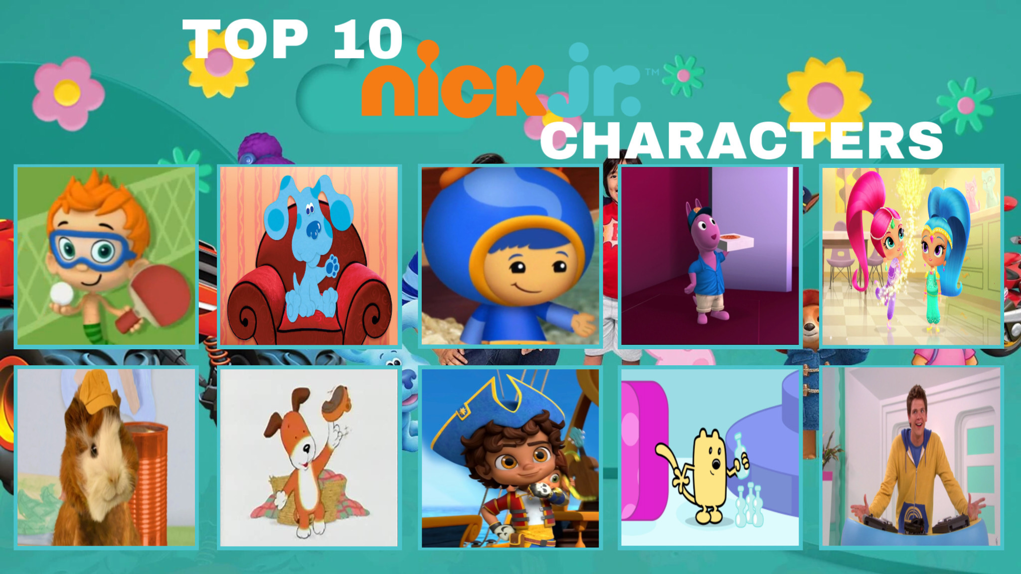 Top 10 Favourite Nick Jr. Characters by GeoNonnyJenny on DeviantArt