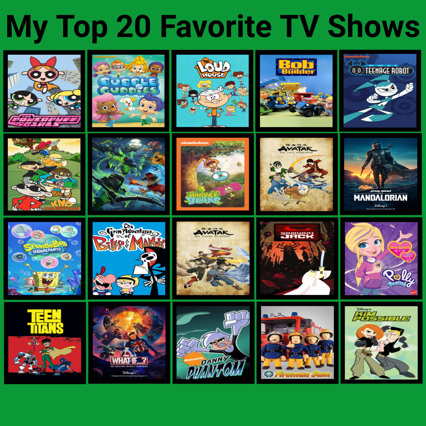 Top 10 Favourite Cartoon Network Shows by GeoNonnyJenny on DeviantArt