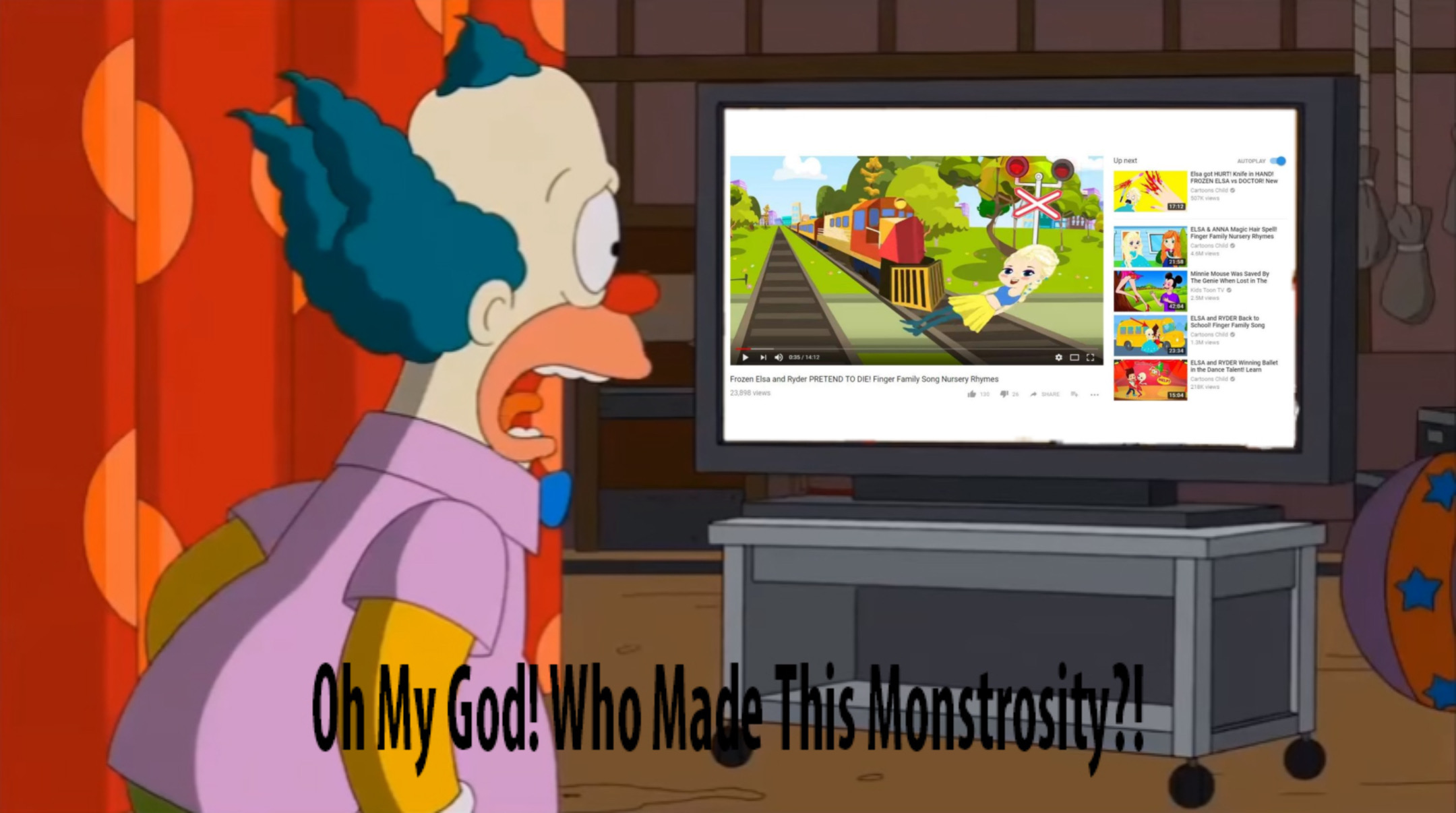 Elsagate Deviantart Krusty's reaction to Elsagate by GeoNonnyJenny on DeviantArt