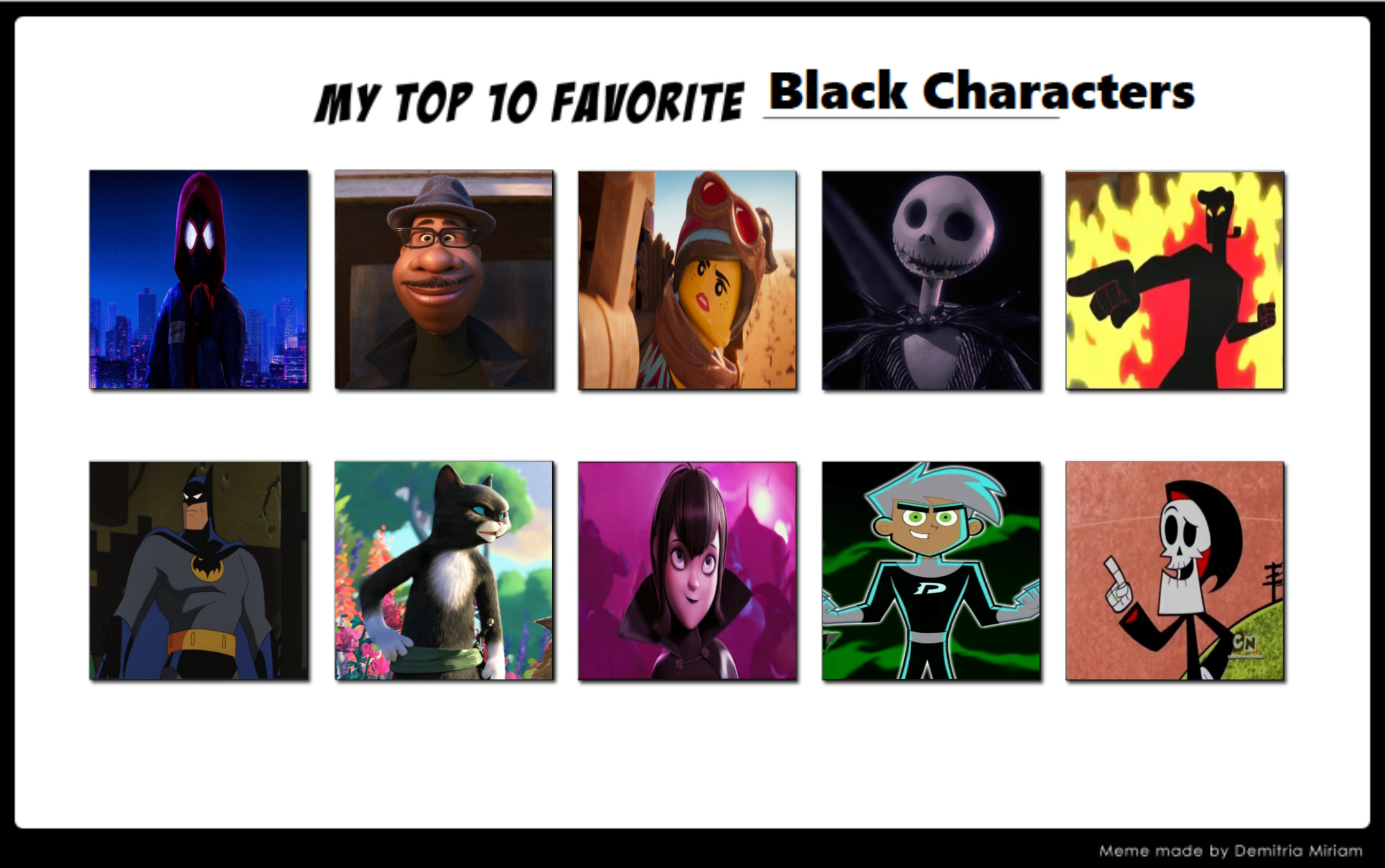 Top 10 Favourite Black Characters Volume 1 by GeoNonnyJenny on DeviantArt