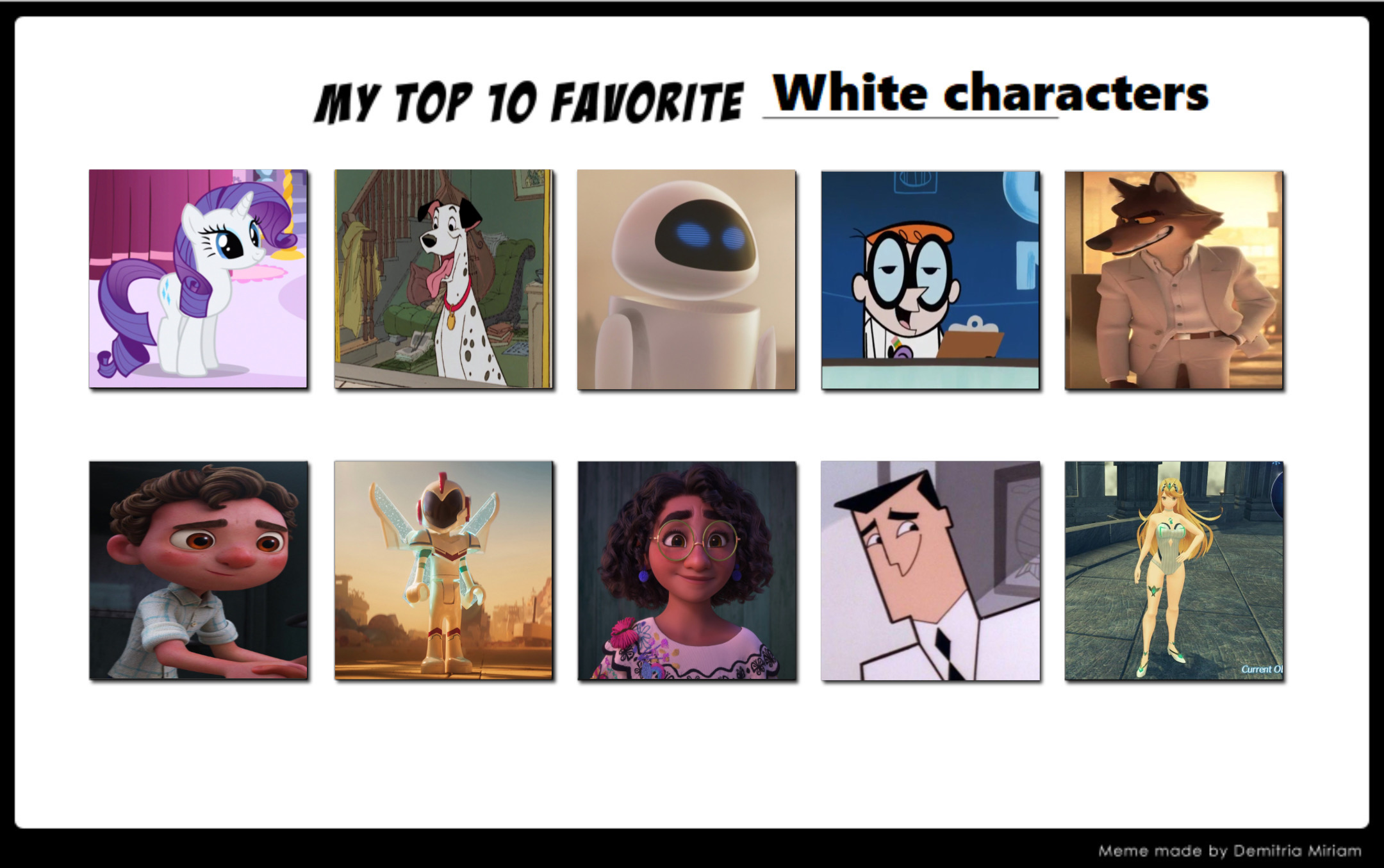 Top 10 Favourite White Characters Volume 1 by GeoNonnyJenny on DeviantArt
