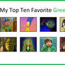 Top 10 Favourite Green Characters Volume 2