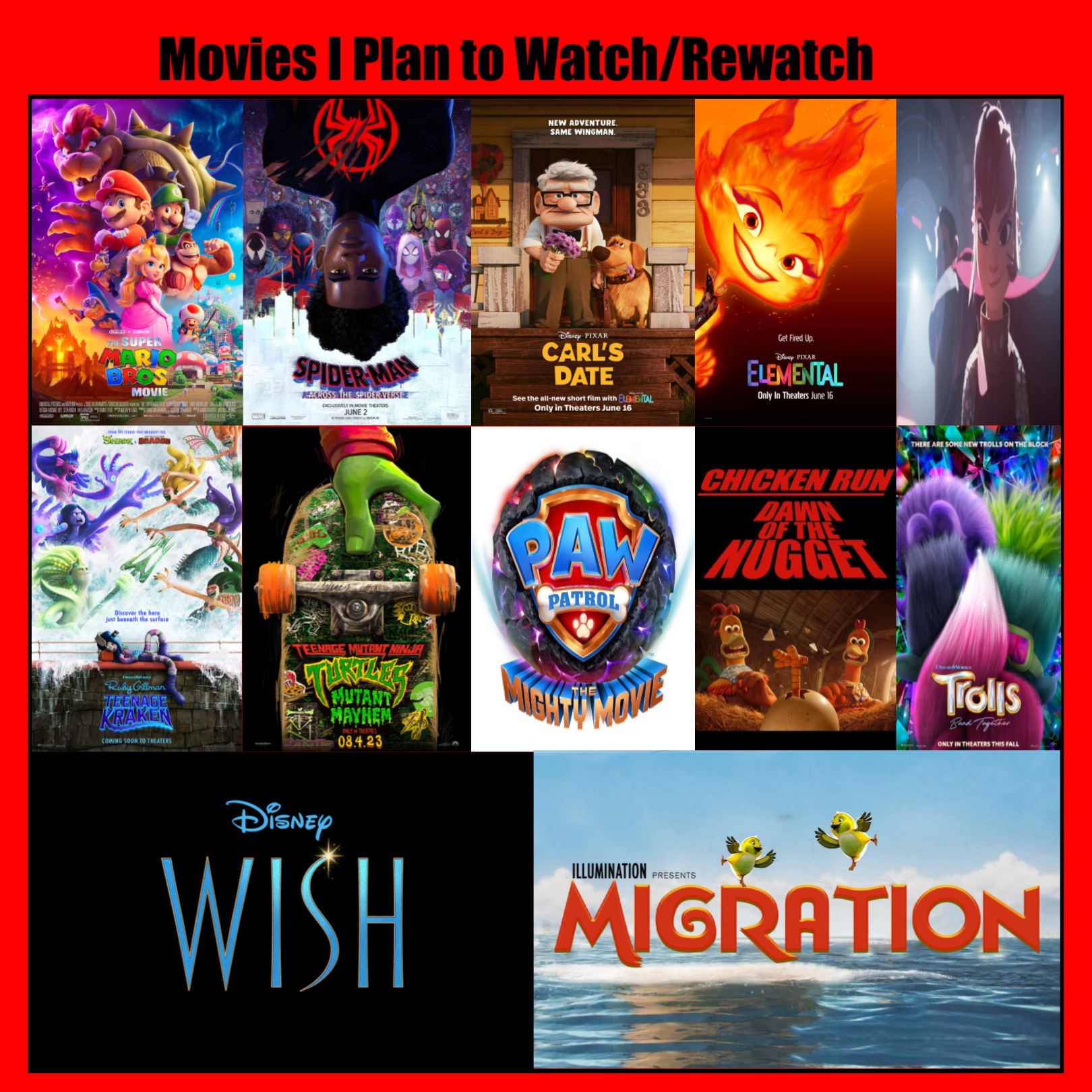 2023 Animated Movies I Plan On Watching by GeoNonnyJenny on DeviantArt