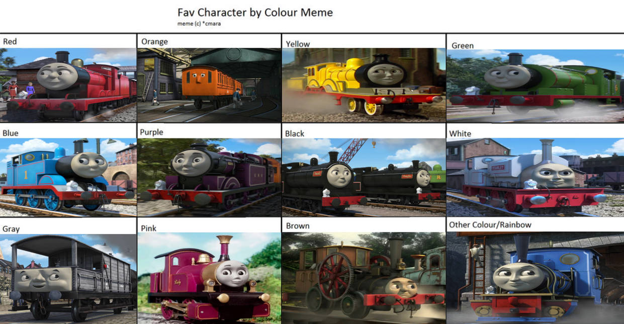 Favourite Thomas and Friends Characters By Colour by GeoNonnyJenny on