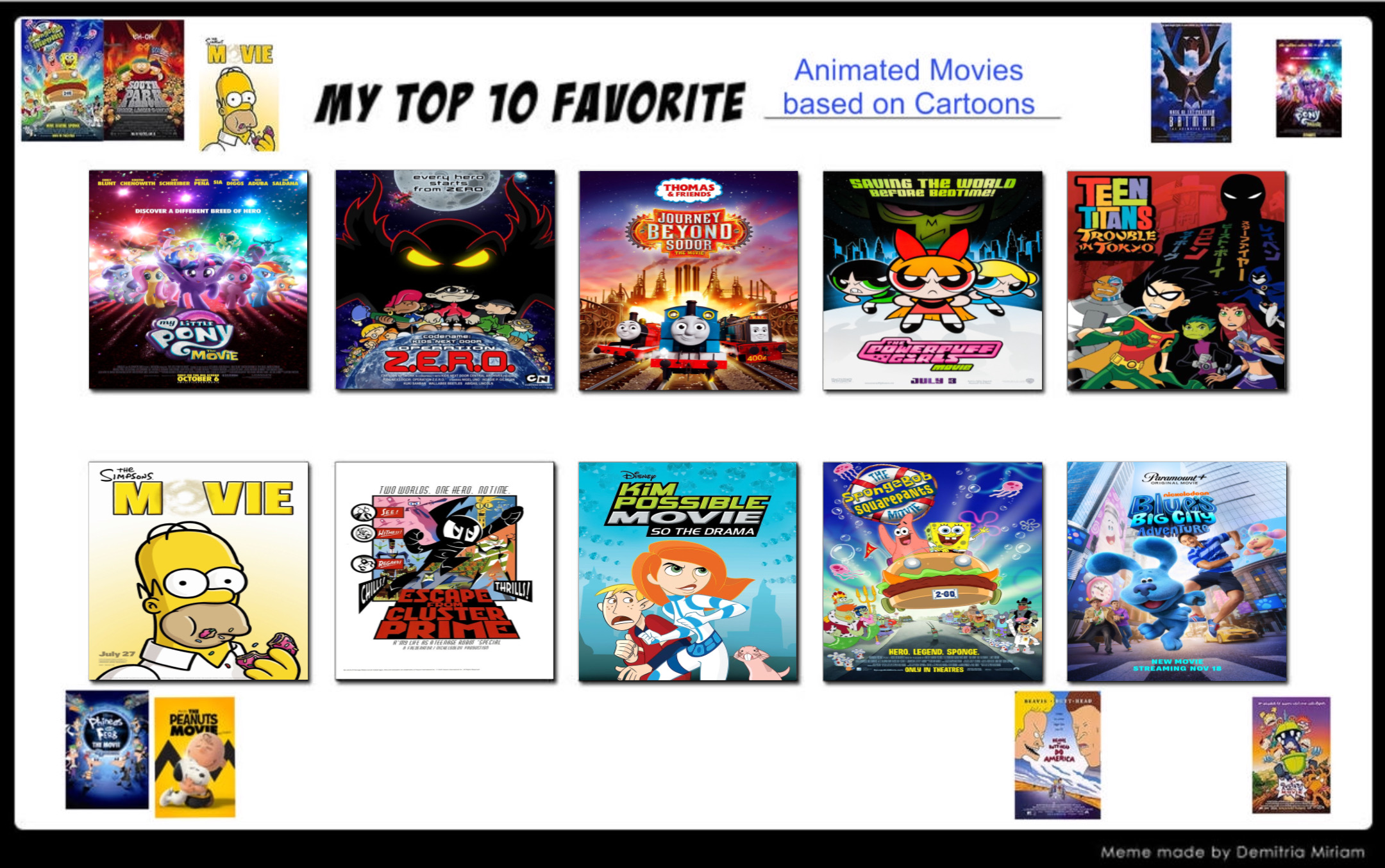 Animation Cartoon List Top 10 Favourite Animated Movies Based On Cartoons by GeoNonnyJenny on ...