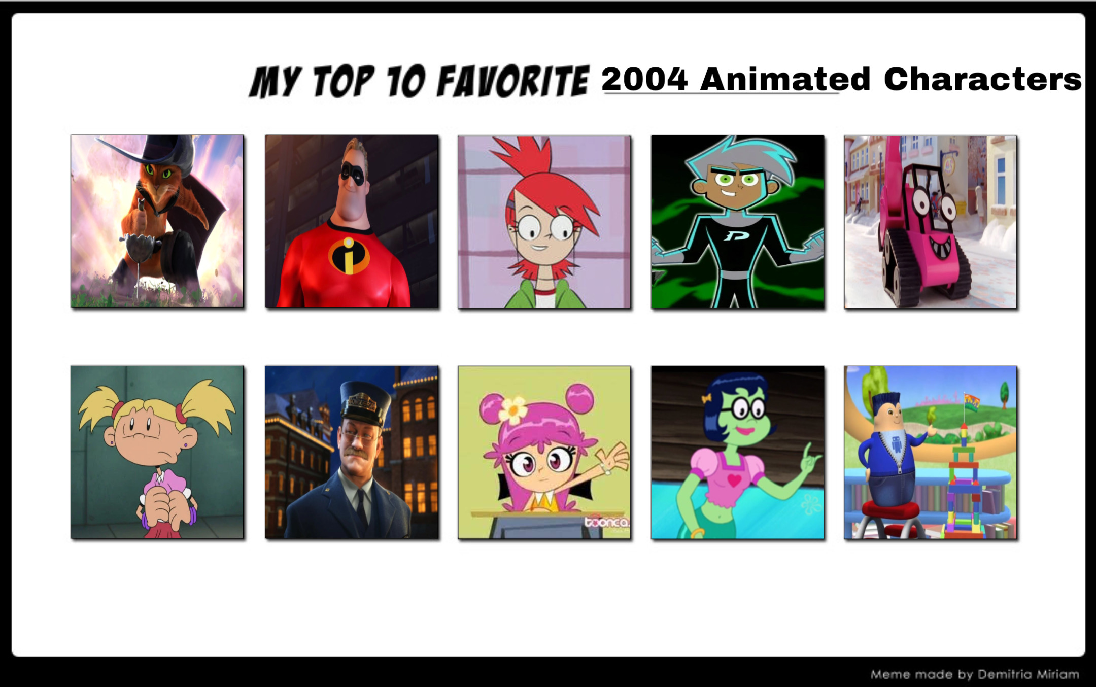 Top 10 Favourite 2004 Animated Characters by GeoNonnyJenny on DeviantArt