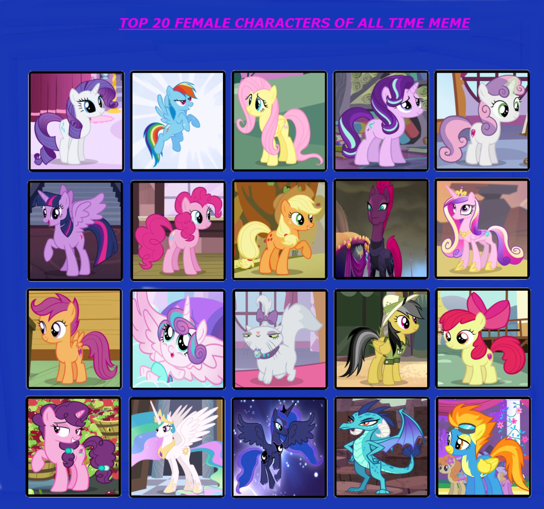 Top 20 Favourite My Little Pony Characters by GeoNonnyJenny on DeviantArt