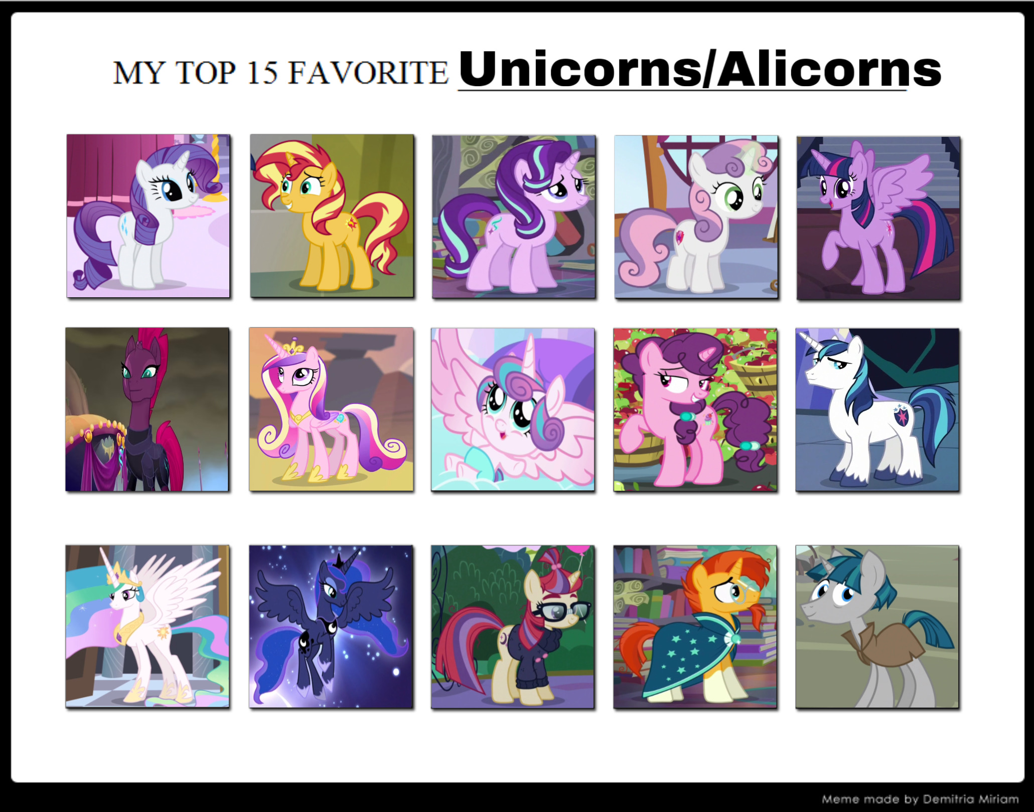 Top 20 Favourite My Little Pony Characters by GeoNonnyJenny on DeviantArt