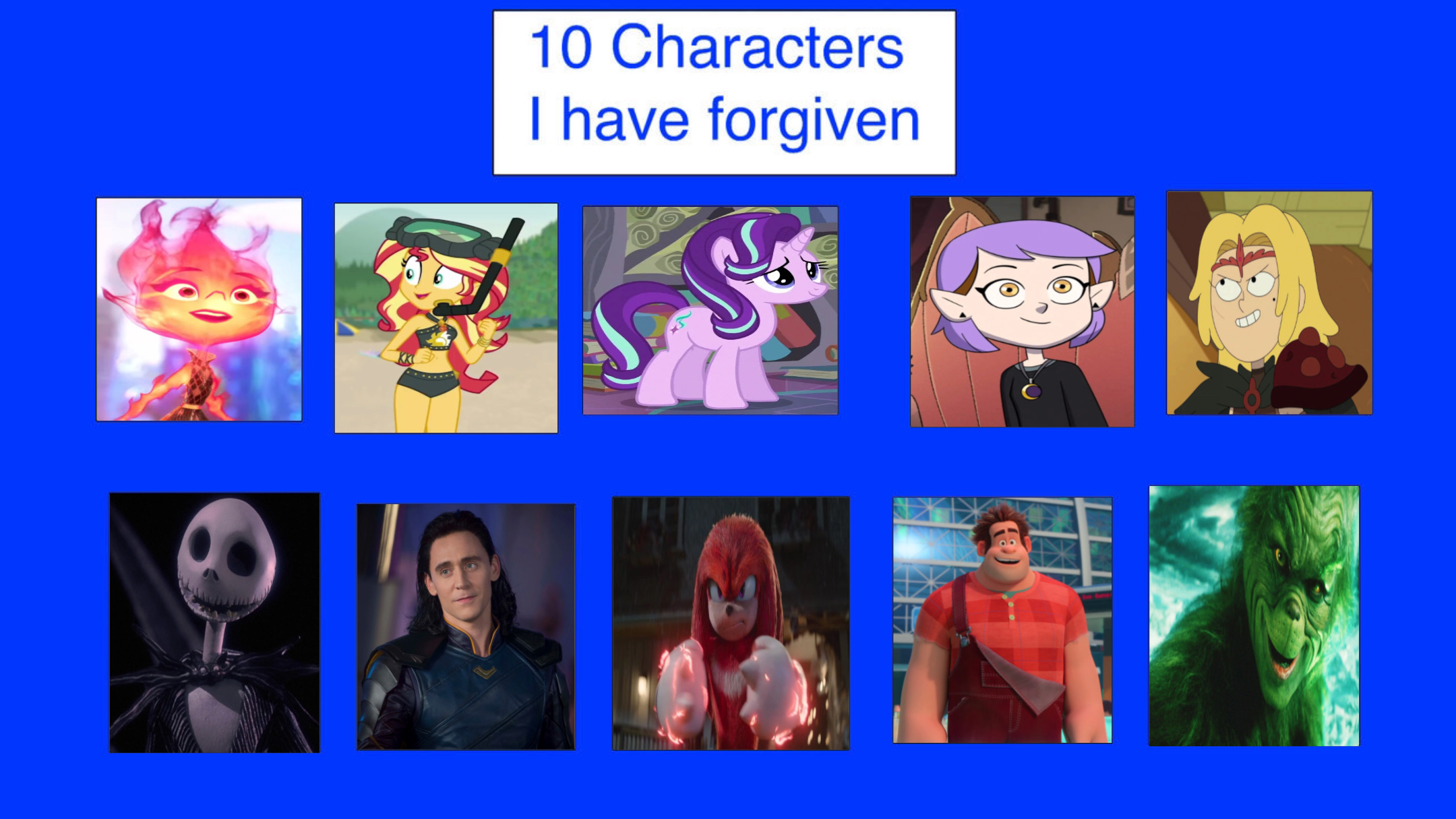 Top 10 Characters I Have Forgiven by GeoNonnyJenny on DeviantArt