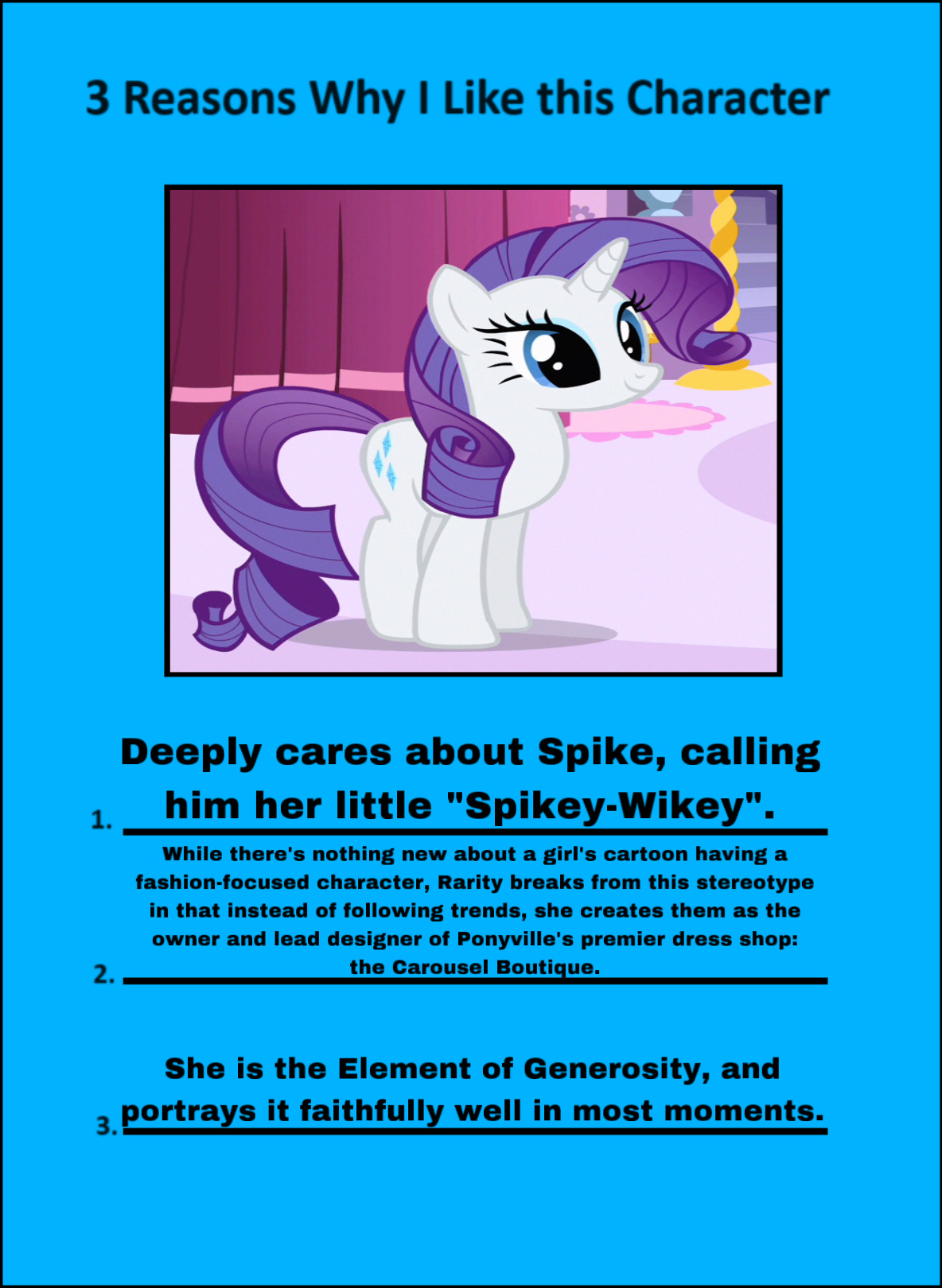3 Reasons Why I Like Rarity by GeoNonnyJenny on DeviantArt
