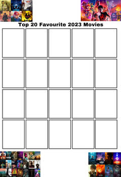 Top 20 Favourite 2023 Movies Meme Blank