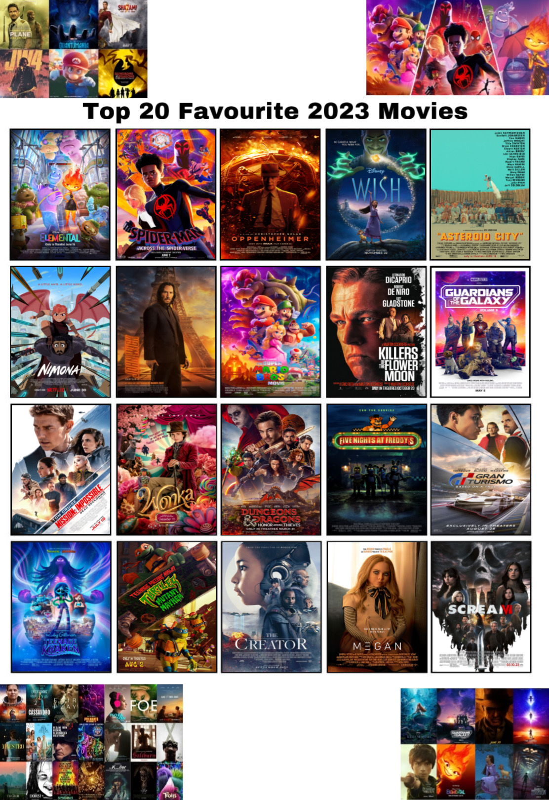 Top 20 Favourite 2023 Movies by GeoNonnyJenny on DeviantArt