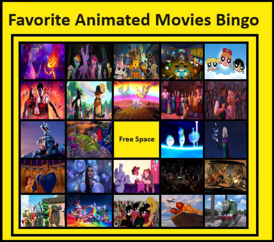 Favourite Animated Movies Bingo by GeoNonnyJenny on DeviantArt
