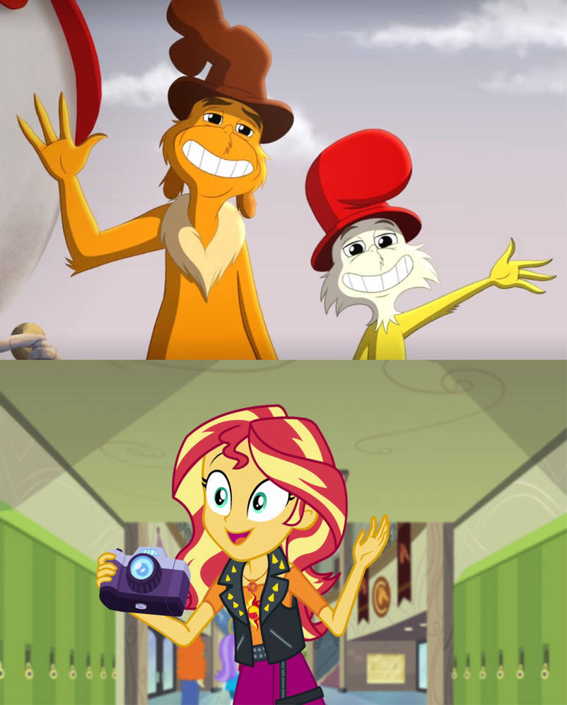 Sam Ralph Sunset Guy and Sam Waving at Sunset Shimmer by GeoNonnyJenny on DeviantArt