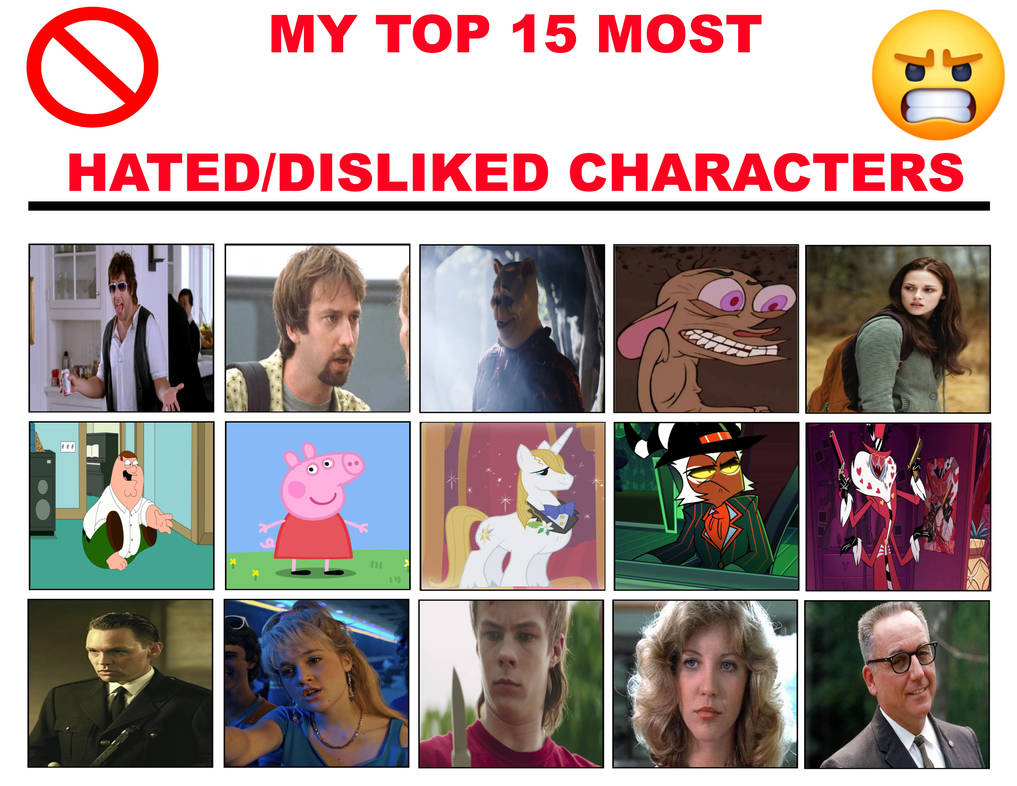 Dislight Characters Top 15 Most Hated/Disliked Characters by GeoNonnyJenny on DeviantArt