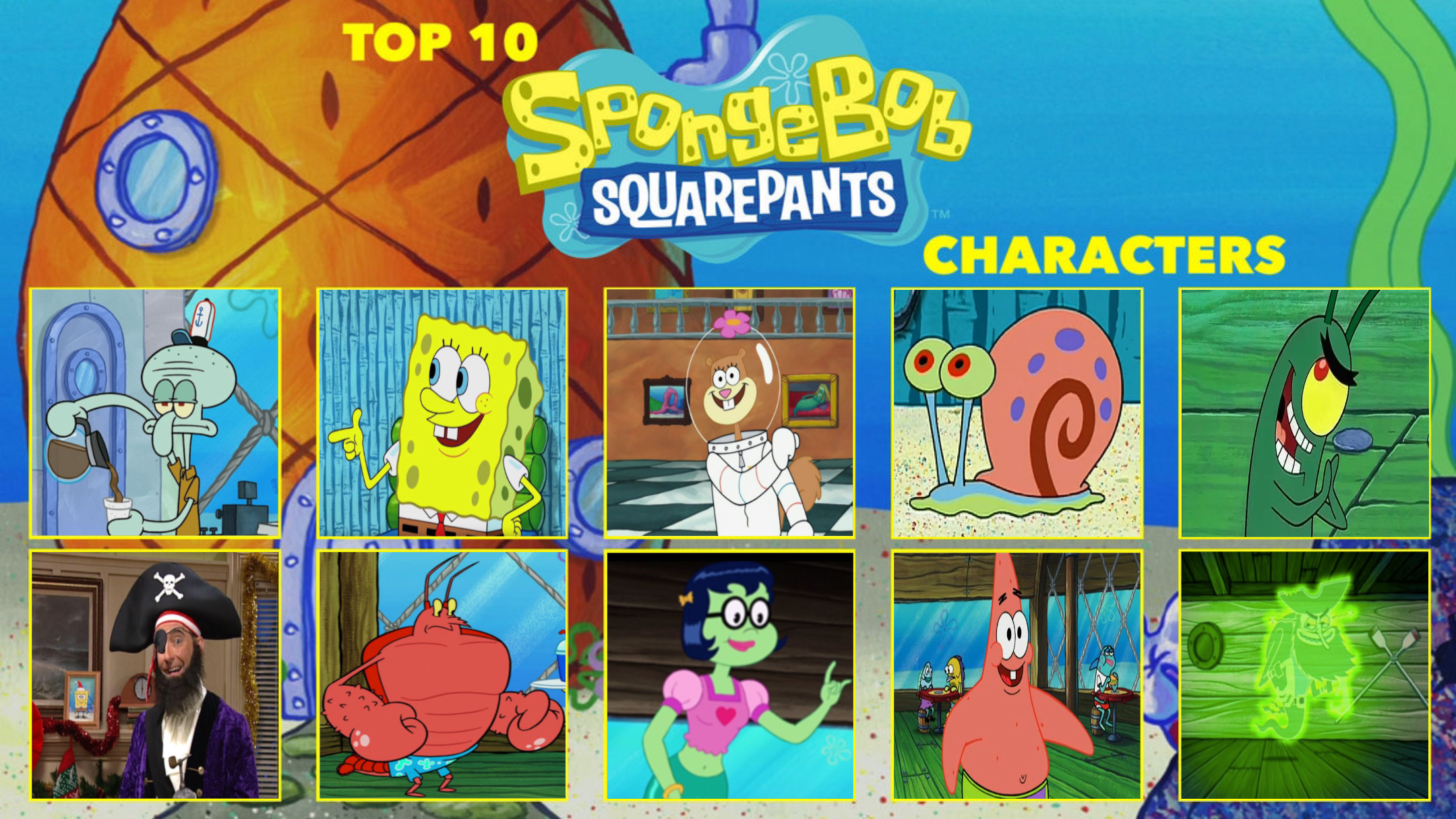 Top 10 Favourite SpongeBob SquarePants Characters By GeoNonnyJenny On top-10-favourite-spongebob-squarepants-characters-by-geononnyjenny-on