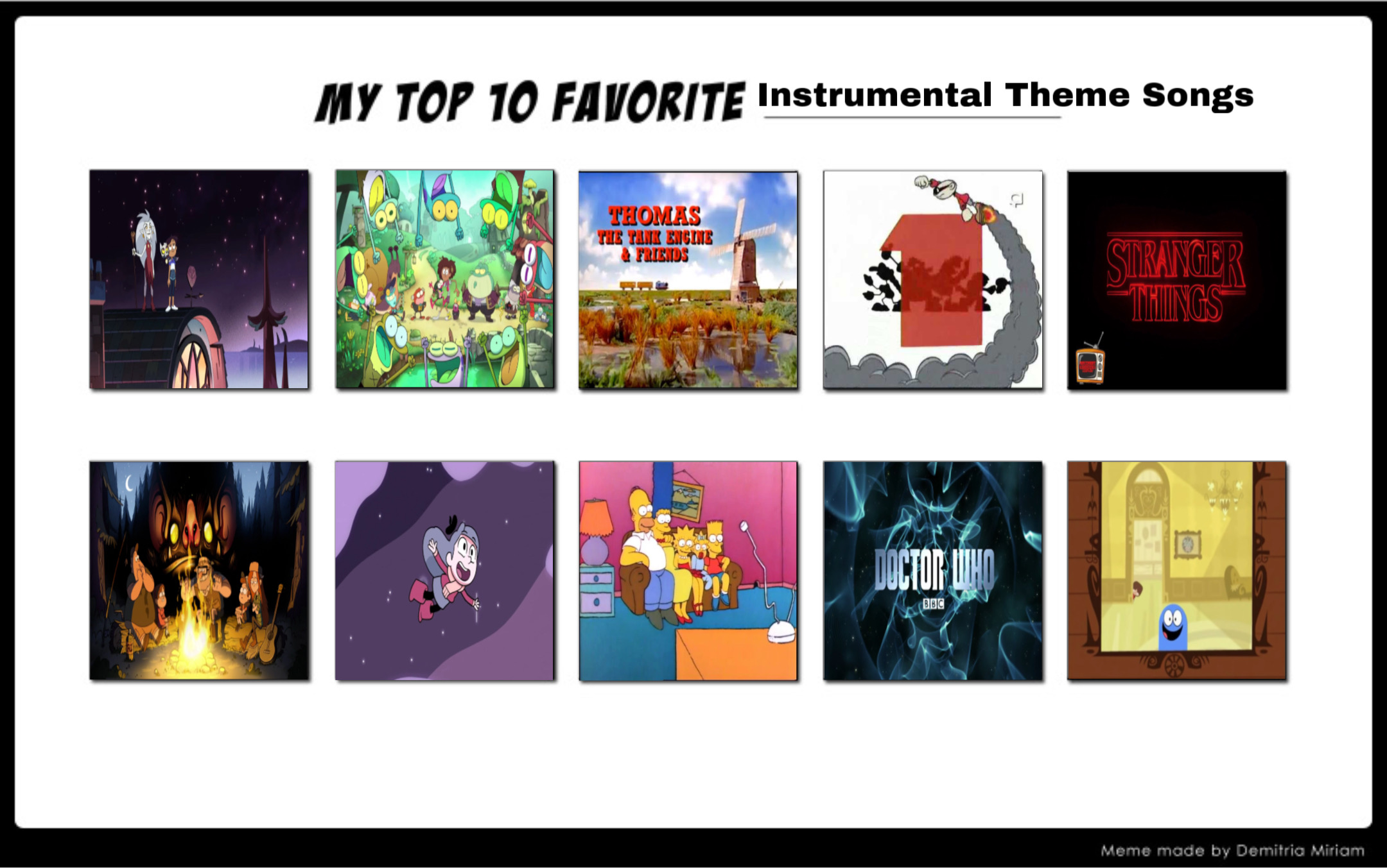 Top 10 Favourite Instrumental Theme Songs by GeoNonnyJenny on DeviantArt