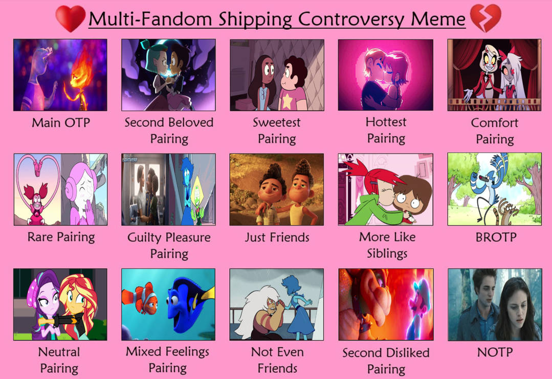 Multifandom Memes Multi-Fandom Shipping Controversy Meme by GeoNonnyJenny on DeviantArt