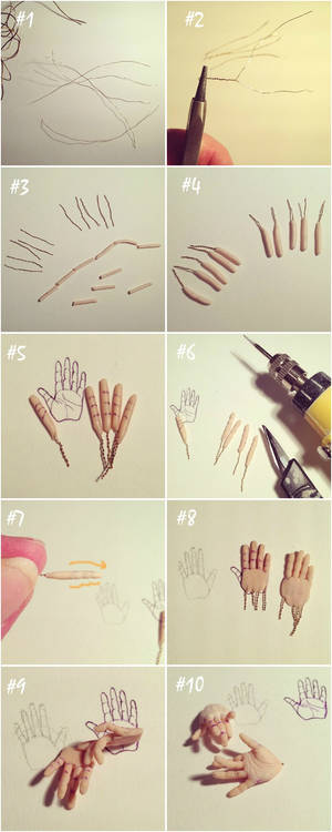 Making hands from polymer clay