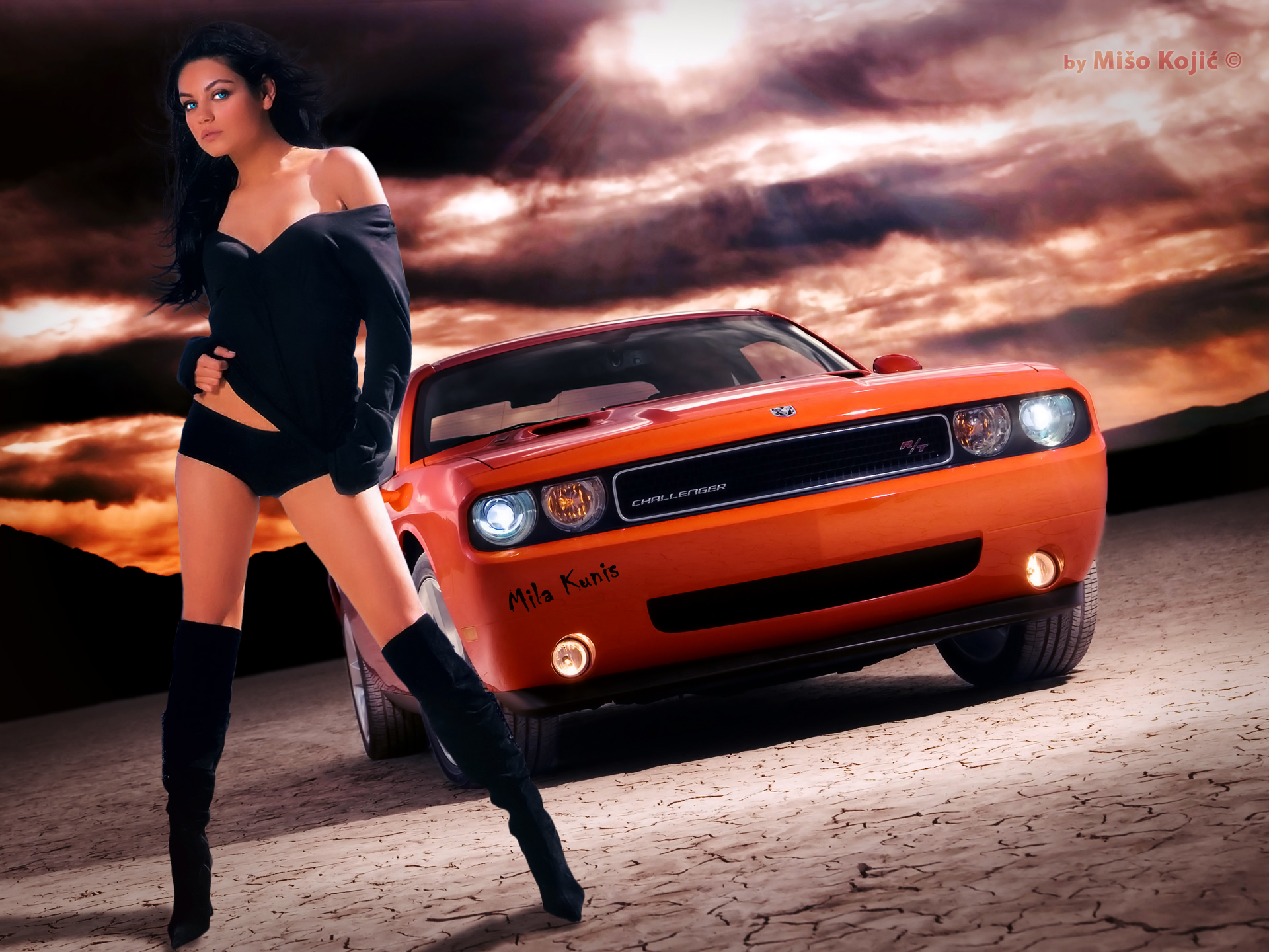 Dodge Challenger vs Mila Kunis