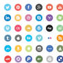 Flat Social Media Rounded Icons Design Free Vector