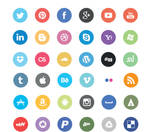 Flat Social Media Rounded Icons Design Free Vector