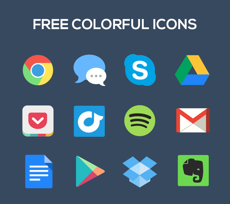 Free Colorful Icons Design by GraphicMore on DeviantArt