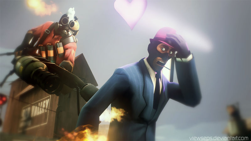 Pyro Pointing Team Fortress 2 (TF2) - pyro and spy by ViewSEPS on DeviantArt
