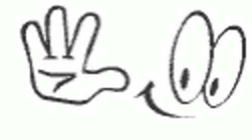 a looped gif of a smiley face that waves, points down and does the thumbs up